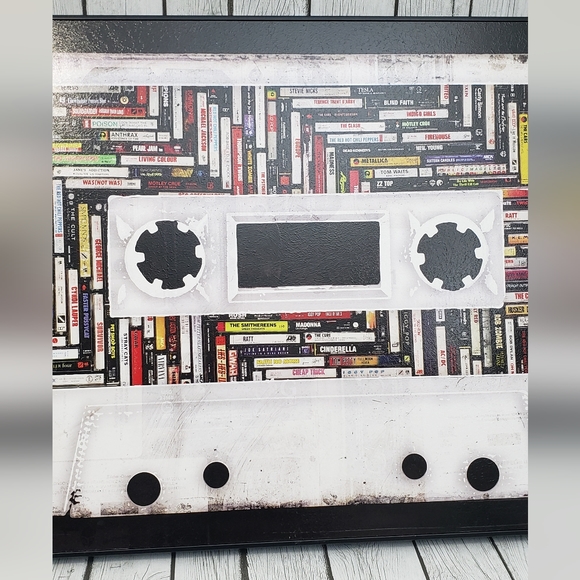 Vintage Style Cassette Mixtapes Collage Canvas Art Print, Size 33"Lx22"Hx1.5" - Picture 3 of 13
